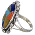 Multicolor Inlay Sterling Silver Jewelry Ring Size 5-3/4 UX33635